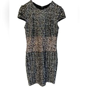 🖤✨Like New DRESS THE POPULATION size M Sequin Black, Silver and Bronze Dress.